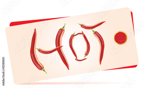 Naklejka - mata magnetyczna na lodówkę Hot pepper sticker. Vector.