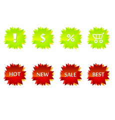 Set color icon for shop. Vector. For web-design.