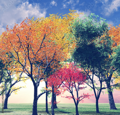 Naklejka na szafę Beautiful autumn landscape