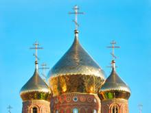 Shining Golden Onion Domes Of St.Vladimir Cathedral