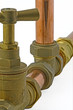 close up with blur plumbing fittings