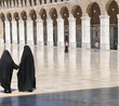 Women in a mosque. Omayyad Mosque. Damascus. Syria.
