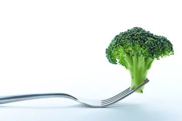 Broccoli in fork