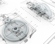 Mechanical Sketch With Gears
