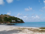 Fototapeta Morze - Hotel and Cottages Near Jolly Beach on Antigua Barbuda