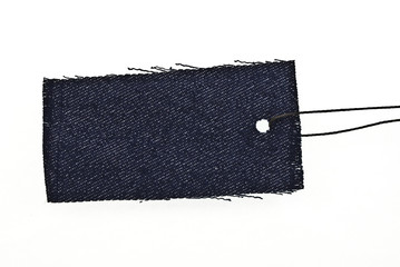blue jeans tag with lace isolated on white