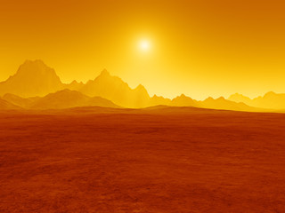 Wall Mural - red desert sunset