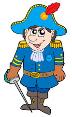 Wall Mural - Cartoon soldier in blue uniform