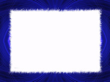 Blue Fractal Border With White Copy Space.