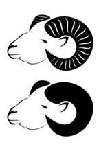 A Tribal Rams Head With Horns