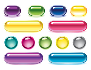 Set of glossy buttons for design