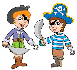 Wall Mural - Pirate boy and girl