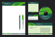 Corporate Identity Template Vector  with  green background