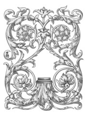 Wall Mural - engraving ornament vector