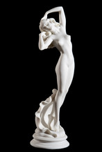 Classical White Aphrodite Statue Isolated On Black