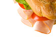 Detail eines Truthahnschinkensandwiches