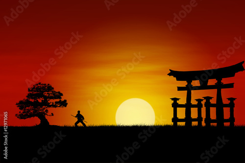 Plakat na zamówienie Japanese Sunset