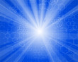 © Uladzimir - ray of lights & chemical formulas - technology background