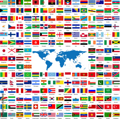 Naklejka - mata magnetyczna na lodówkę Flags from all over the world