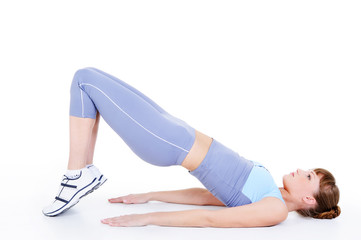 adult girl working out on the floor