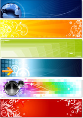 set of 6 banners on different topics