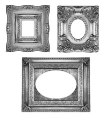 Wall Mural - Vintage silver ornate frames