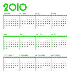 Calendrier 2010 vert