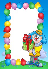 Poster - Party invitation frame with clown 5