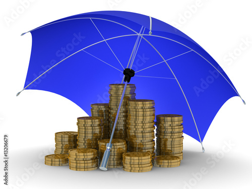 Protection of money. Isolated 3D image on white background