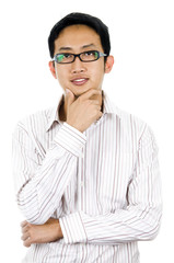 Poster - Asian businessman on white background