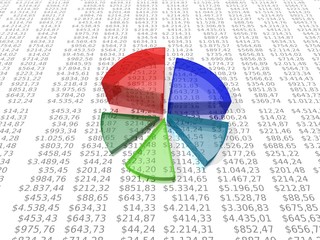 Wall Mural - pie chart on dollar report