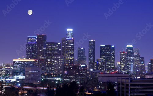 Fotoboard na płycie Panoramę Los Angeles pod księżycem