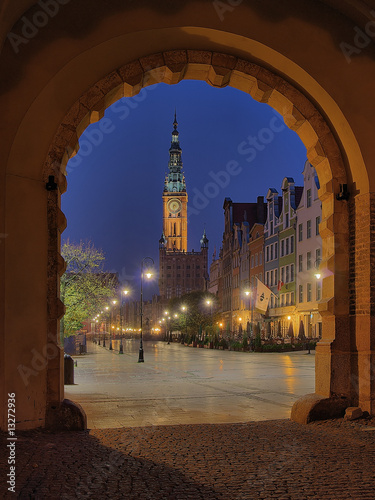 Obraz na płótnie canvas dwuczęściowy "dyptyk" Zielona brama - gdańsk, polska.