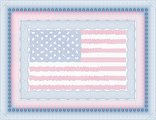 Wall Mural - Vector secure blank guilloche certificate American Flag