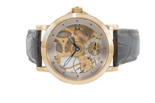 Rich Gold Swiss Made Chronograph Watch In White Background