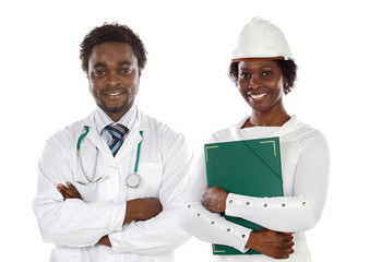 Wall Mural - African americans doctor and engineer