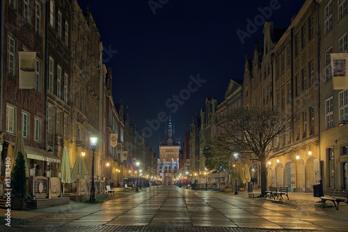 Naklejka dekoracyjna Long Street in Gdansk, Poland.