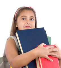 Sticker - Busy student with many books