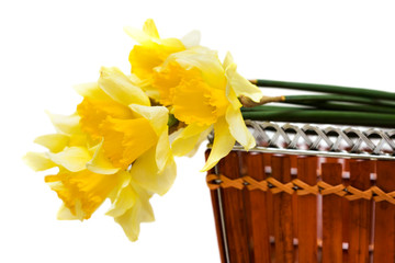 Wall Mural - spring flowers in a basket