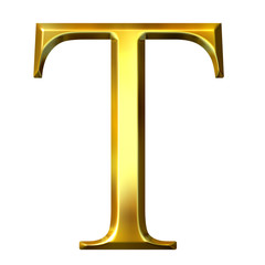 Canvas Print - 3D Golden Greek Letter Tau