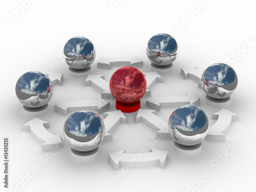 Conceptual image of teamwork. 3D image.