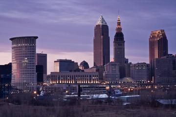 Fototapete - Colorful Evening in Cleveland