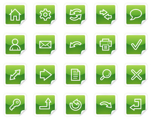 Canvas Print - Basic web icons, green sticker series