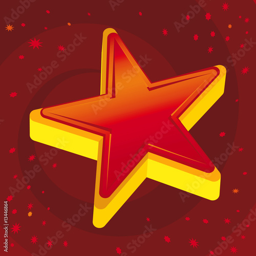 red 3d star