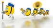 Yellow emoticon marching band