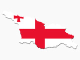 Fototapeta  - Georgia map flag