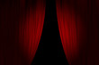 Red theater curtains opened
