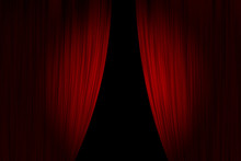 Red Theater Curtains Opened