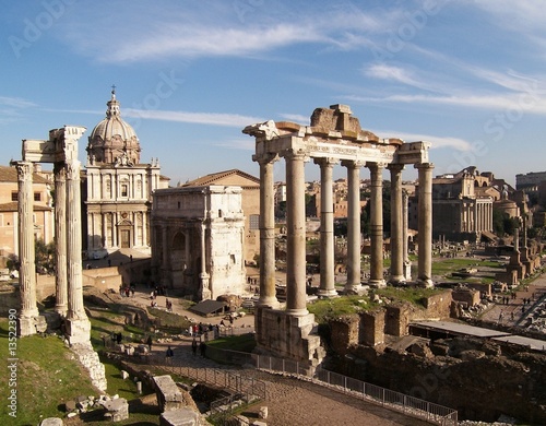 Obraz na płótnie canvas czteroczęściowy "tetraptyk" Rzym-widok na forum Romanum