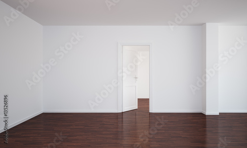 Empty room with dark floor
